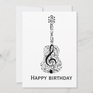 Carte de vœux d'anniversaire avec note de musique 