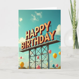 Carte de vœux d'anniversaire avec panneau routier