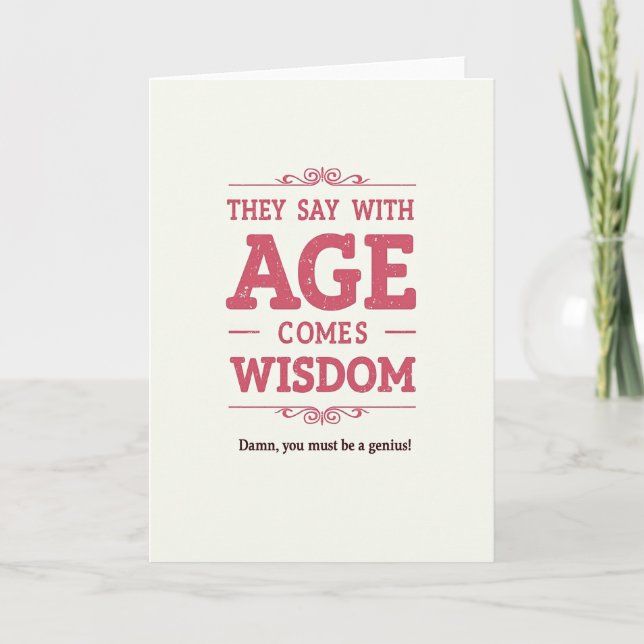 Carte de vœux d'anniversaire avec texte de sagesse (Devant)