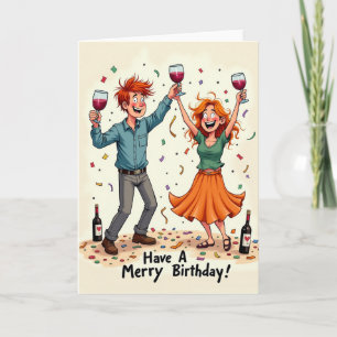 Carte de vœux d'anniversaire avec toast