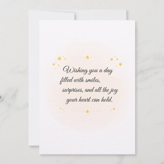 Carte de vœux d'anniversaire avec un chat mignon (Dos)