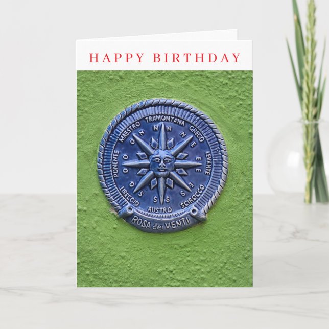 Carte de vœux d'anniversaire avec une rose des ven (Devant)