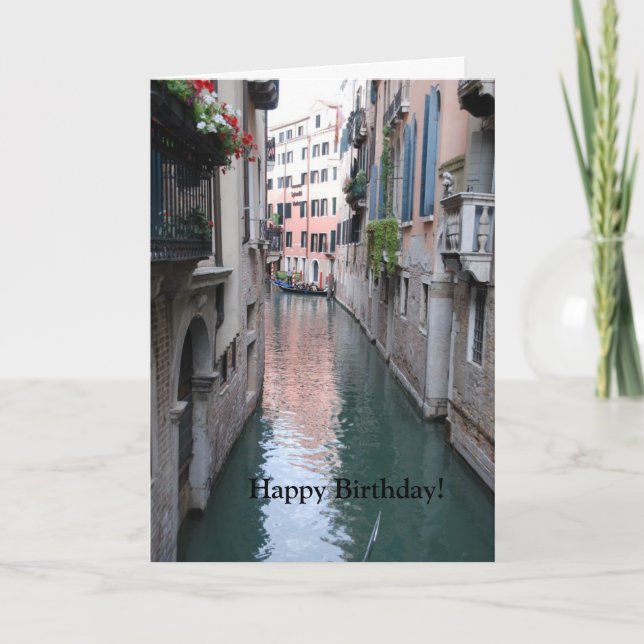 Carte de voeux d'anniversaire avec Venise, Italie (Devant)