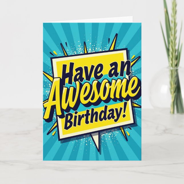 Carte de vœux d'anniversaire Awesome Message (Devant)