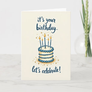 Carte de vœux d'anniversaire Azure Cake