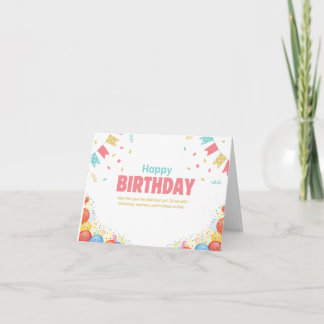 Carte de vœux d'anniversaire – Ballon coloré