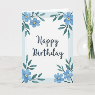 Carte de vœux d'anniversaire bleu ciel