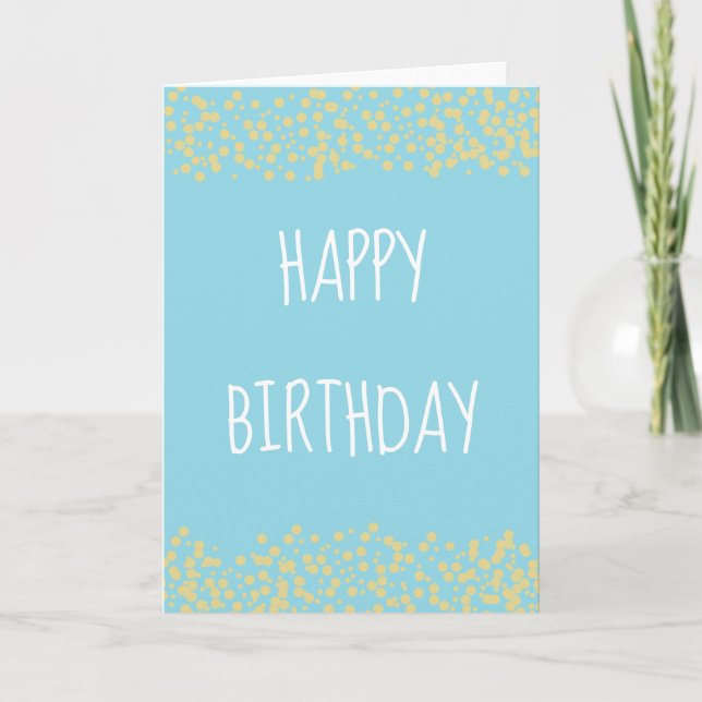 Carte de voeux d'anniversaire bleu simple (Devant)