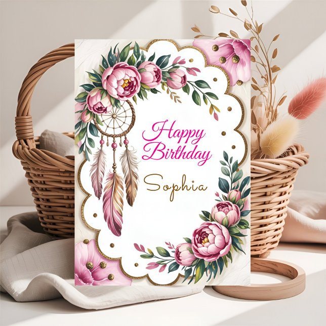 Carte de vœux d'anniversaire Boho Dream (Créateur téléchargé)