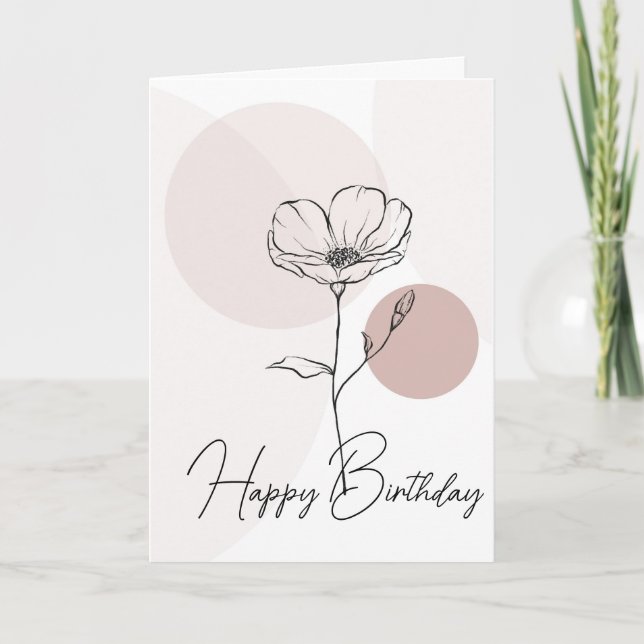 Carte de vœux d'anniversaire botanique (Devant)