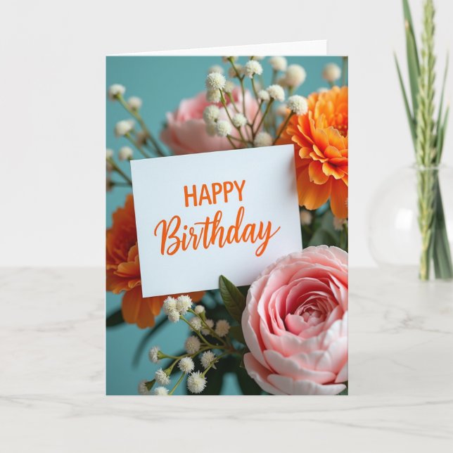 Carte de vœux d'anniversaire Bouquet (Devant)