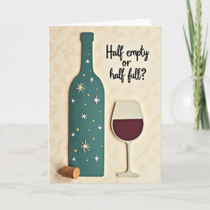 Carte de vœux d'anniversaire bouteille réfléchie