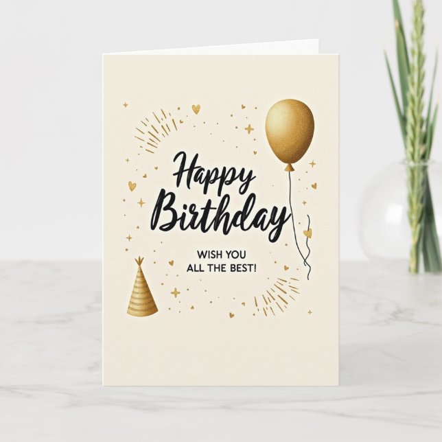 Carte de vœux d'anniversaire calligraphiée (Devant)