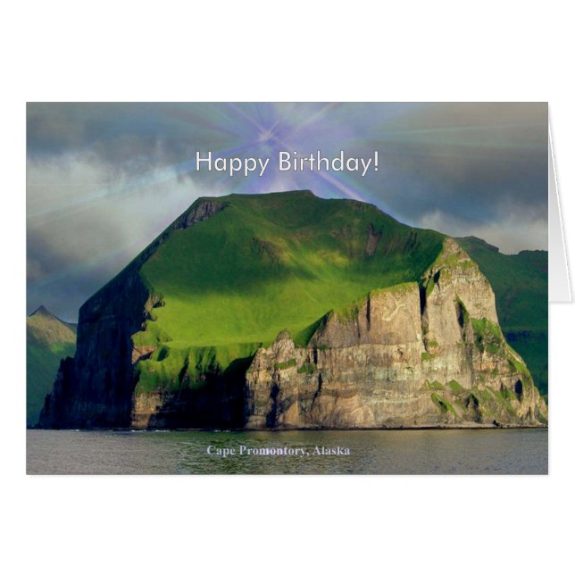 Carte de vœux d'anniversaire Cape Promontory Alask (Devant Horizontal)