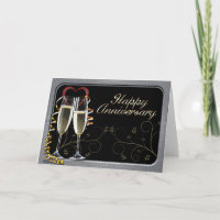 Carte de vœux d'anniversaire Champagne Wishes