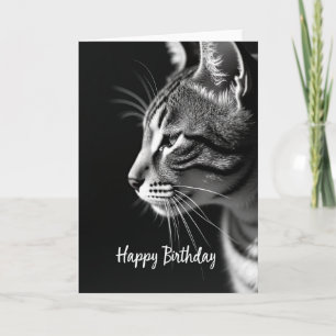 Carte de vœux d'anniversaire chat gracieux chaud