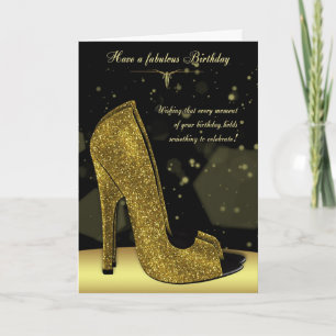 Carte de voeux d'anniversaire chic Glamor Shoe