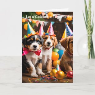 Carte de vœux d'anniversaire Chien Mignon