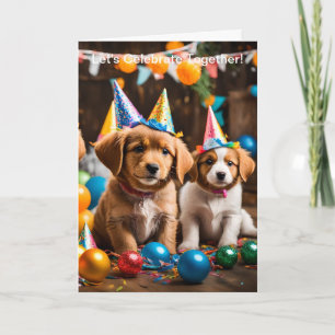 Carte de vœux d'anniversaire Chien Mignon