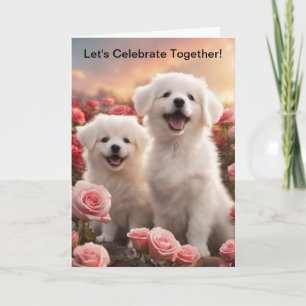 Carte de vœux d'anniversaire Chien Mignon Joyeux A