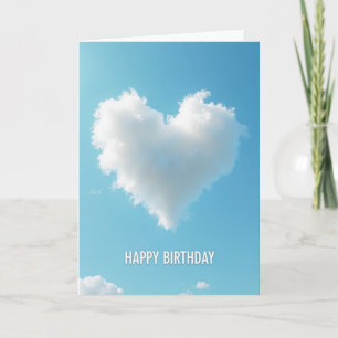 Carte de voeux d'anniversaire ciel coeur tendre