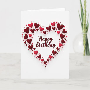Carte de vœux d'anniversaire cœur aimant