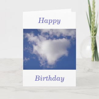 Carte de voeux d'anniversaire coeur nuageux