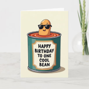 Carte de vœux d'anniversaire Cool Bean