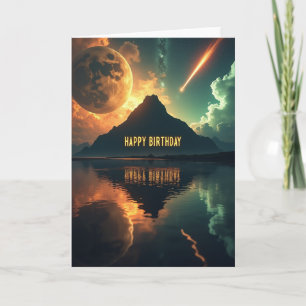 Carte de vœux d'anniversaire Cosmic Mountain