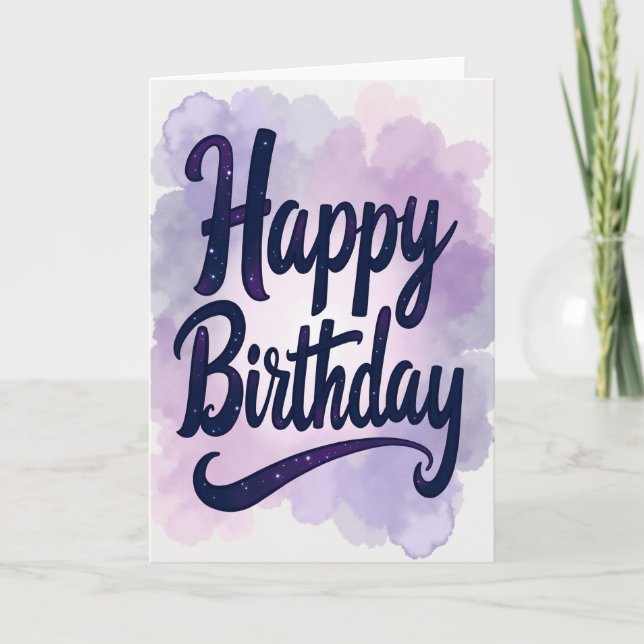 Carte de vœux d'anniversaire cosmique (Devant)