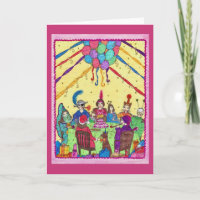 Carte de voeux d'anniversaire, costumes, chien,