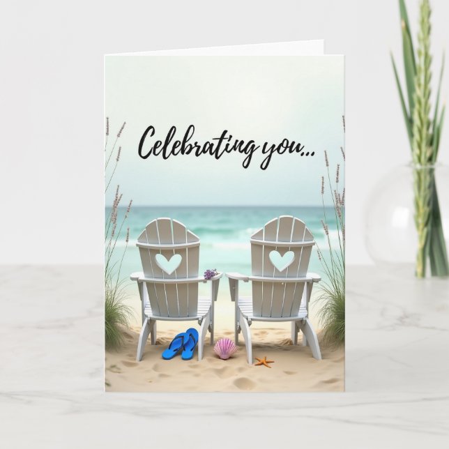 Carte de vœux d'anniversaire côtière (Devant)