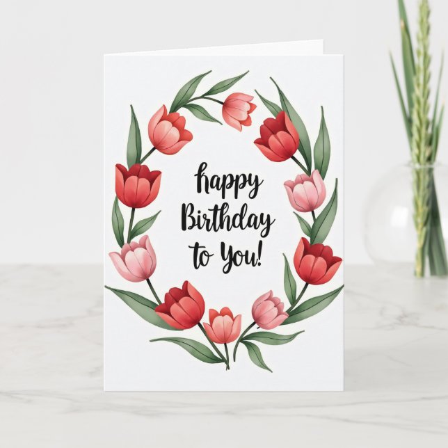 Carte de Vœux d'Anniversaire Couronne Chaleureuse (Devant)