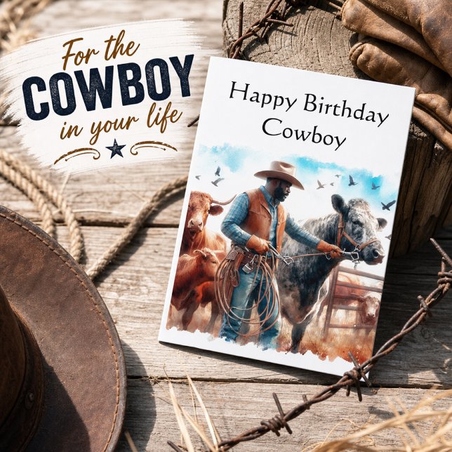 Carte de vœux d'anniversaire Cowboy (Créateur téléchargé)