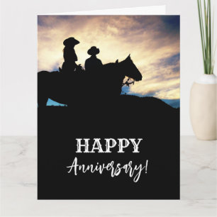 Carte de vœux d'anniversaire cowboys vachères chev
