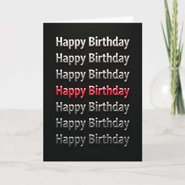 Carte de vœux d'anniversaire cramoisie (Devant)