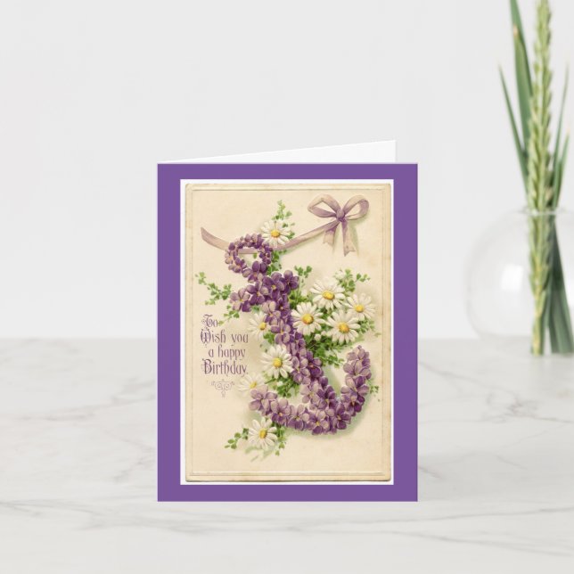 Carte de voeux d'anniversaire d'Ancres florales (Devant)