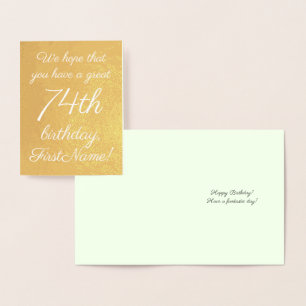 Carte de voeux d'anniversaire de base Gold Foil 74
