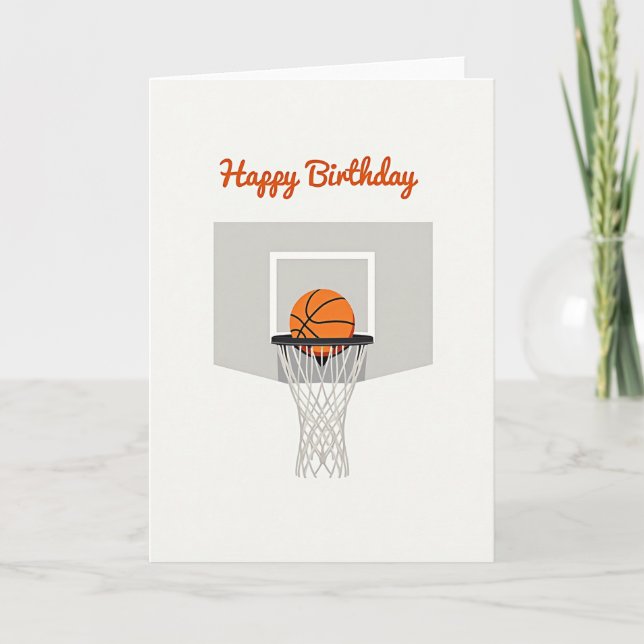 Carte de vœux d'anniversaire de basketball (Devant)