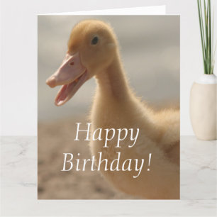 Carte de voeux d'anniversaire de canard de bébé