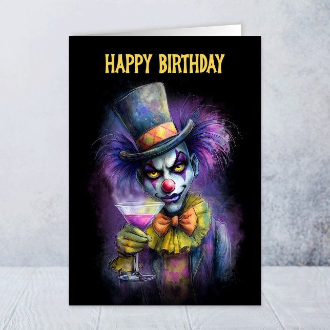 Carte de vœux d'anniversaire de clown de cirque co (Créateur téléchargé)