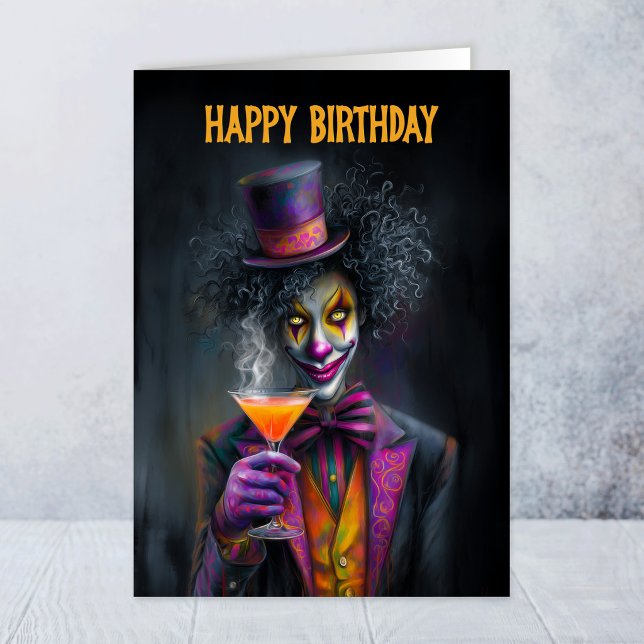 Carte de vœux d'anniversaire de clown de cirque dr (Créateur téléchargé)