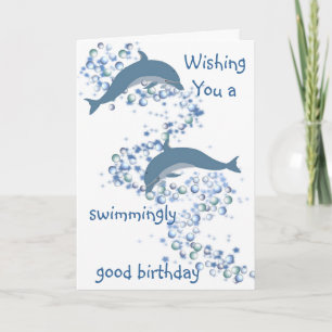Carte de voeux d'anniversaire de dauphin