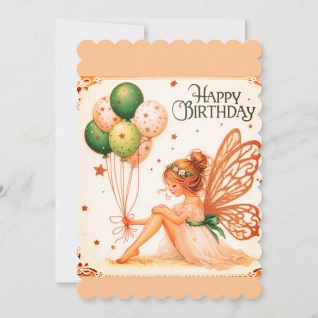 Carte de vœux d'anniversaire de fée Enchantante |  (Devant)