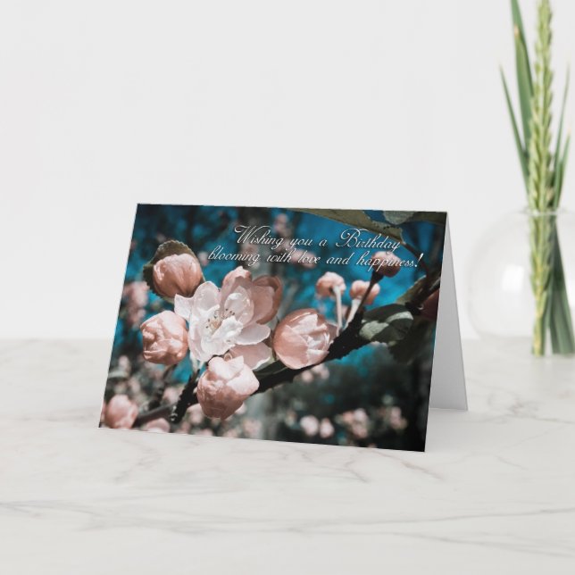 carte de voeux d'anniversaire de fleur de pomme (Devant)