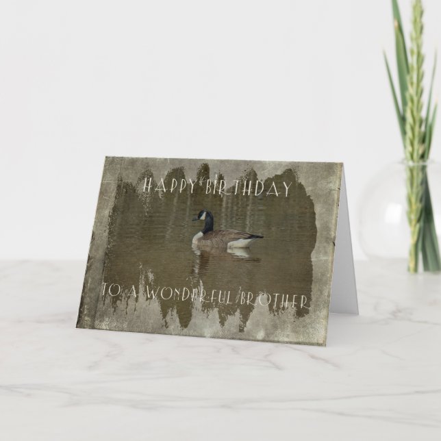 Carte de voeux d'anniversaire de frère - oie du (Devant)