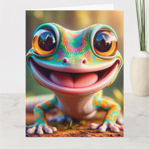 CARTE DE VOEUX D'ANNIVERSAIRE DE GRENOUILLE DRÔLE