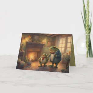 Carte de vœux d'anniversaire de grenouille fantais