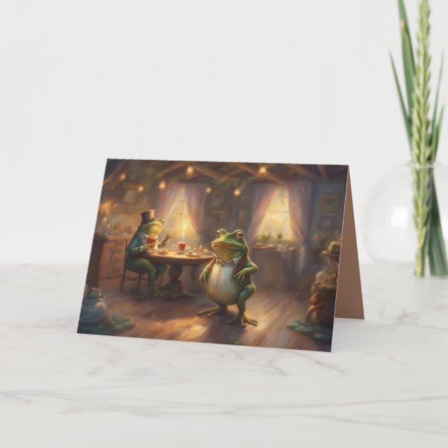 Carte de vœux d'anniversaire de grenouille fantais (Devant)