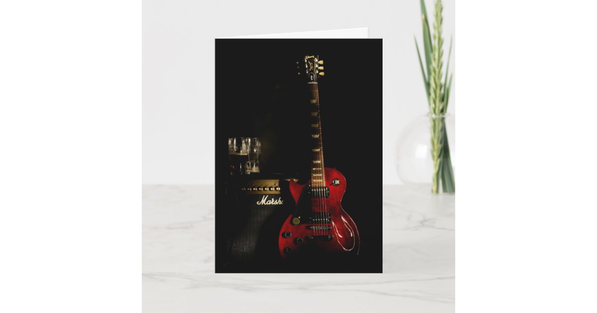 Carte De Voeux D Anniversaire De Guitare Ou Toute Zazzle Fr